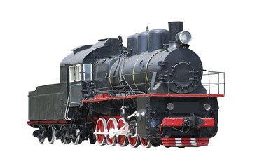 Fototapeta na wymiar Steam locomotive isolated