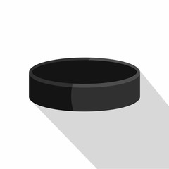 Ice hockey puck icon, flat style