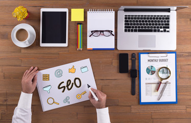 Technology Concept SEO Text With Technology Icon