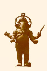 Lord Ganesha, The ancient Ganesha statue or ancient Ganesha image on isolated background