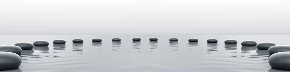 Fototapeten Zen-Steine-Panorama im Meer © Fabian