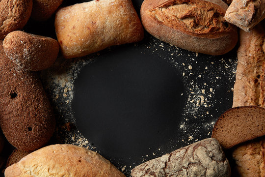 Round frame of bread