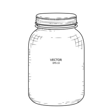 Glass jar with lid. Vector illustration