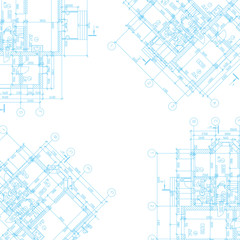 Detailed architectural plan. Abstract vector blueprint.