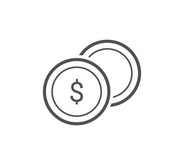 Dollar Coin Line Icon