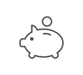 Piggy Bank Line Icon