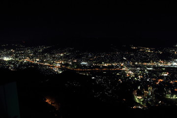 Fototapeta na wymiar night view of Nagasaki, Japan from top of mount Inasa