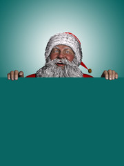 Friendly and happy Santa Claus is smiling xmas background 3D Illustration