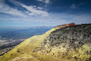 Fototapeta na wymiar The crater of the Avachinsky volcano, Kamchatka.