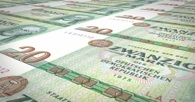 Banknotes of twenty german marks of the old German republic, cash money