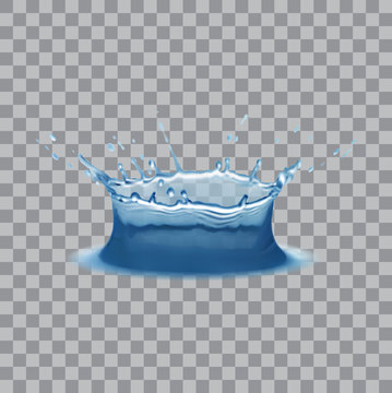 Vector illustration realistic water splash isolated on transparent background