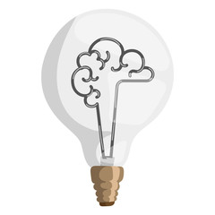 Brain lamp vector illustration concept isolated design innovation bulb light resource electricity symbol solution invention watt brainstorm sign