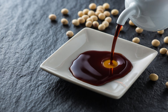 Pouring soy sauce