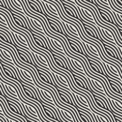 Abstract geometric pattern with wavy lines. Interlacing rounded stripes design. Seamless vector background.