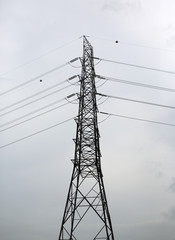 A silhouette of Energy Electricity Power Pylon
