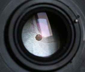 The diaphragm of a camera lens aperture