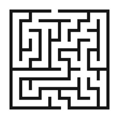 Maze Game background. Labyrinth with Entry and Exit. Vector Illustration.