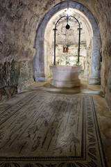 Ancient well in Grotto of Church of the Visitation, Ein Kerem near Jerusalem.