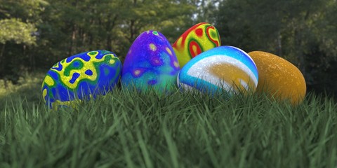 Easter egg on the grass.