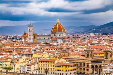 Fototapeta na wymiar View of Florence from Hilltop Above