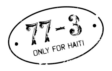 Only For Haiti rubber stamp. Grunge design with dust scratches. Effects can be easily removed for a clean, crisp look. Color is easily changed.
