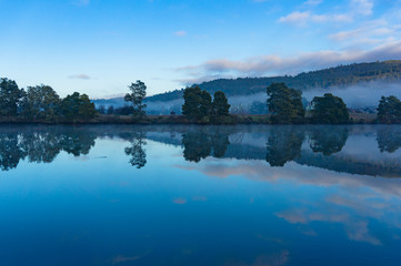 Beautiful river landscape on calm day