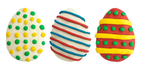 Easter Eggs Made from Multi-Colored Plasticine