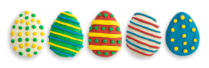 Easter Eggs Made from Multi-Colored Plasticine