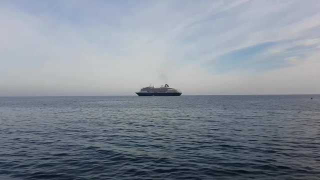Luxury Cruise Ship On The Horizon