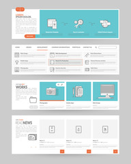 Website template elements with concept icons.
Collection of various elements for web page navigation.
