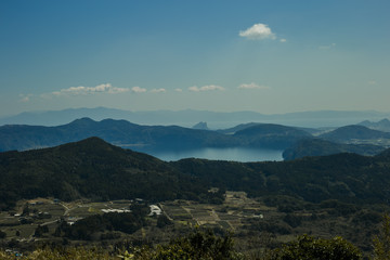 Naklejka premium 鹿児島県頴娃町・指宿市の池田湖