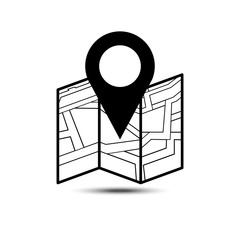 Search pointer on map icon navigation icon vector illustration isolated on white background