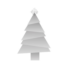 grayscale silhouette of christmas tree vector illustration