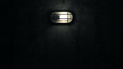 4K Seamless Looping Animation of Flickering Lamp on a Concrete Wall with place for Your Text