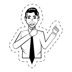 portrait man facial expression black and white vector illustration eps 10