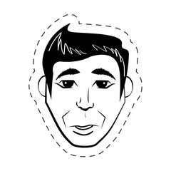 face man expression facial black and white vector illustration eps 10