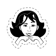 woman expression female black and white vector illustration eps 10