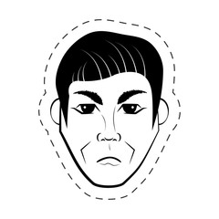 face man expression facial black and white vector illustration eps 10