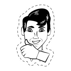 face man expression facial black and white vector illustration eps 10