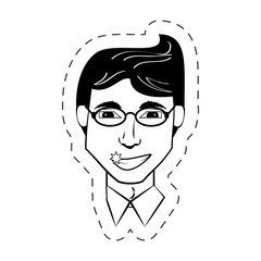 face man expression facial black and white vector illustration eps 10