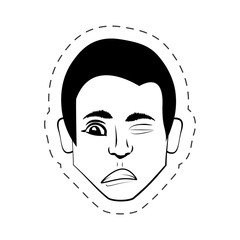 face man expression facial black and white vector illustration eps 10