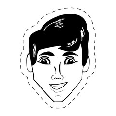 face man expression facial black and white vector illustration eps 10