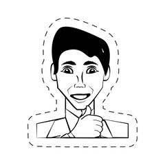 face man expression facial black and white vector illustration eps 10