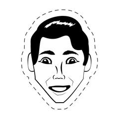 face man expression facial black and white vector illustration eps 10