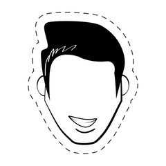 male faceless people black and white vector illustration