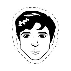 face man expression facial black and white vector illustration eps 10