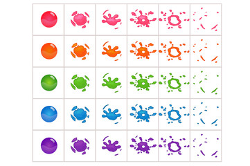 Funny cartoon colorful bubbles burst. Bubble Effect Animation.Can use for game design or animation. 