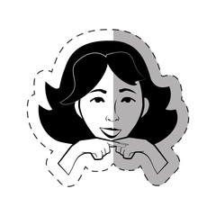 portrait female expression face vector illustration eps 10