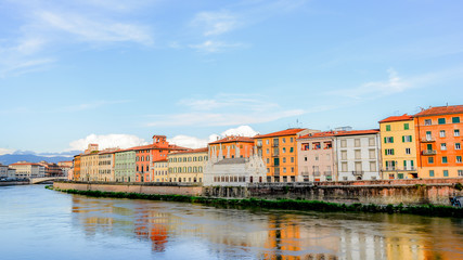 Plakat view of the city of Pisa in Tuscany
