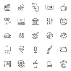 line icon collection, entertainment set